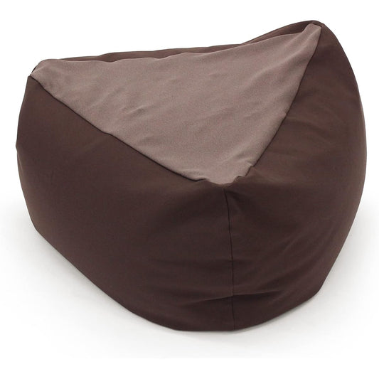 MOGU triangular fit seat button body (with cover) brown, floor cushion, cushion, brown, approx. 58 x 58 x 26 cm