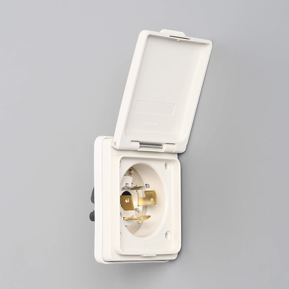 American Denki Waterproof Flange Inlet Hook Type White 4225NW