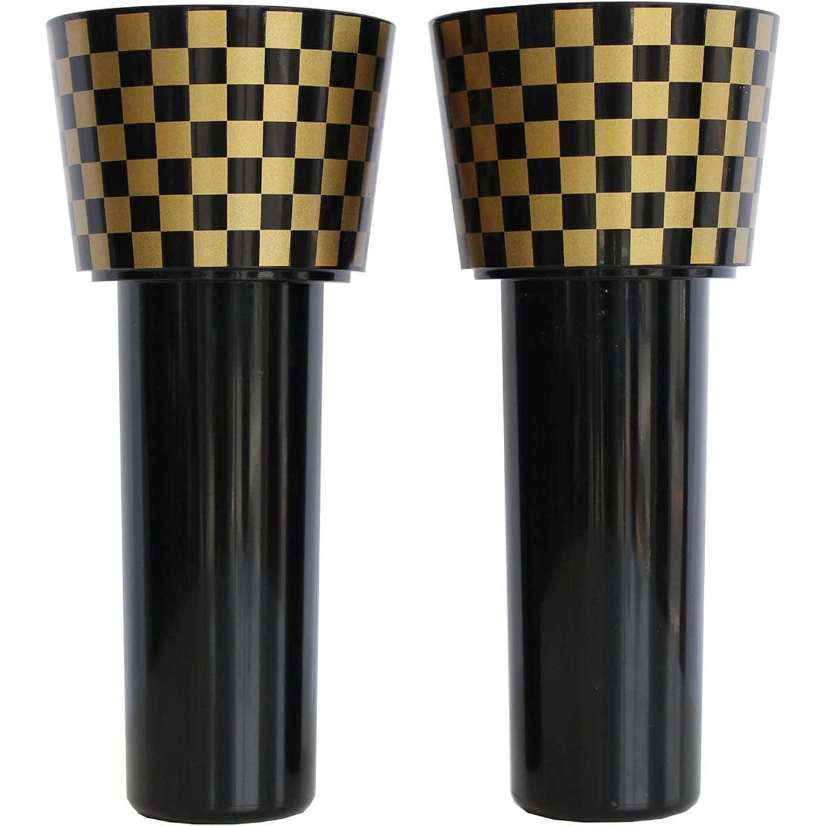 1 to 2 flowers for flowers [Tombstone flower holder] Antibacterial flower holder for flowers! Prevent water from rotting in graves! Basic model cherry blossom (checkered pattern black/gold)
