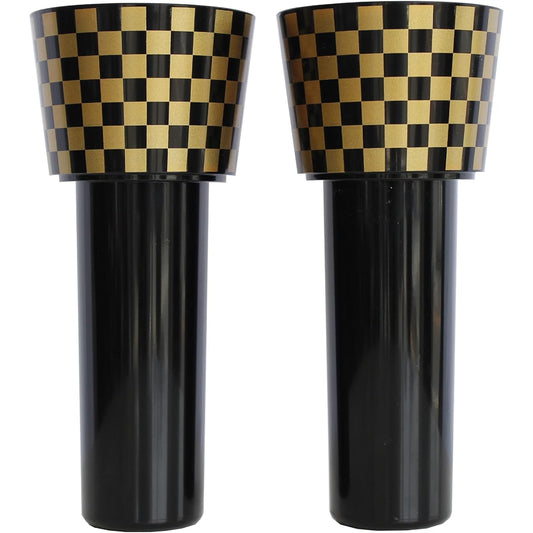 1 to 2 flowers for flowers [Tombstone flower holder] Antibacterial flower holder for flowers! Prevent water from rotting in graves! Basic model cherry blossom (checkered pattern black/gold)