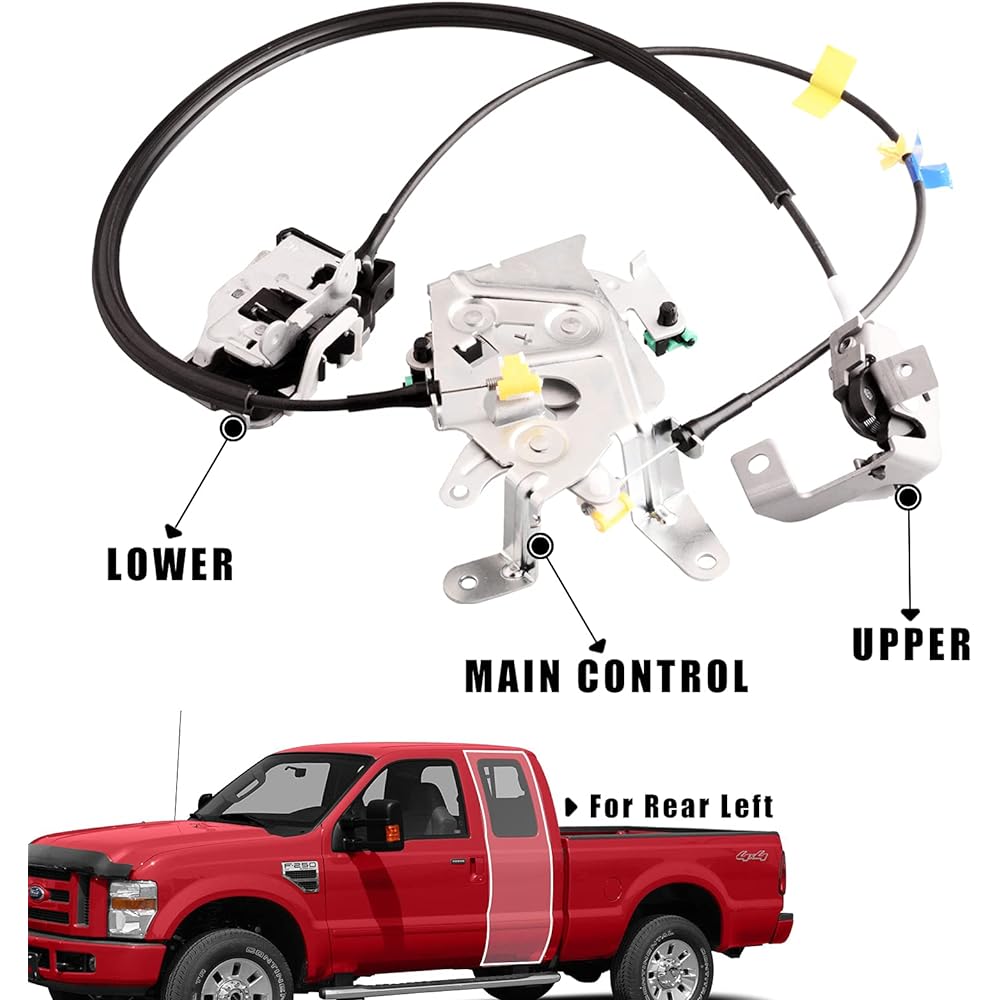 UNIKPAS Left left duty with assembly Ford with assembly Ford F250 F350 Super Duty Expansion Cab 1999-2007 Driver Release Door Upper & Rower Latch Repair 6C3Z28264A01AA01AA01AA