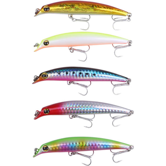 Seabass Floating Lipless Minnow Lure Flounder 95mm 8g Set of 5