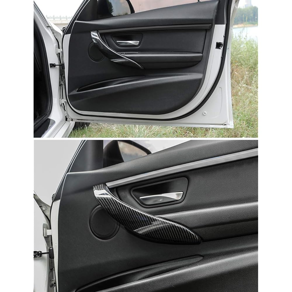 Jaronx ABS Carbon Fiber Pattern Door Handle Outer Cover BMW 3/4 Series Supports Right Supporting seat Inner seat Inner door handle cover 3 feet F30/F31 2012-2018 4 feet F32/F33 2014-2017 (right)