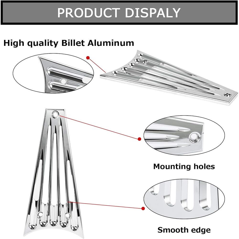PSLER Bay Edge Cut Frame Grill Touring Street Glide FLHT FLHTK FLHTK FLHR FLTR Road Electric Ride Road King 2009-2013 (Crom)