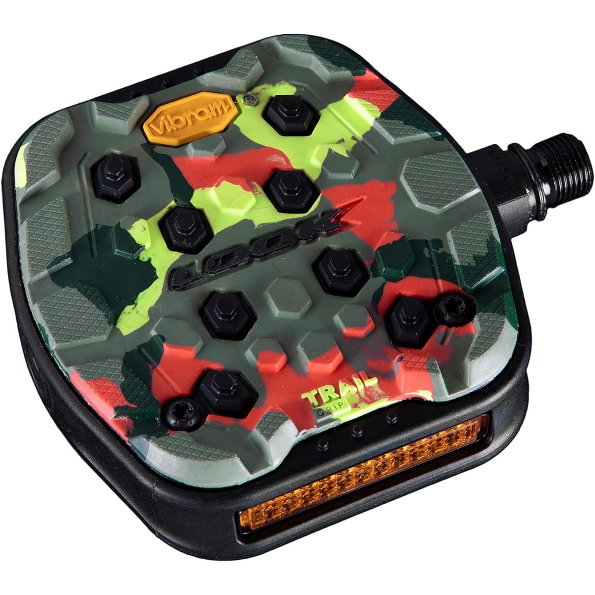 LOOK Cycle - Geo Trail Grip Bicycle Pedals - Flat Pedals - Reliability, Comfort, Durability - Anti-Slip Safety - Innovative Active Grip Rubber - High Performance MTB Bike Pedals