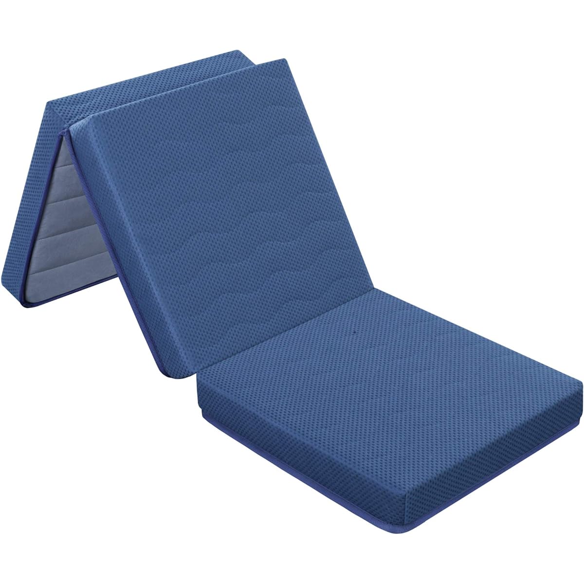 Olee Sleep Tri-Fold Memory Foam Quilt Topper Blue Single Quilted Memory Foam Quilt Topper Width 97 x Depth 195 x Thickness 10 cm [Authentic Japanese Import]