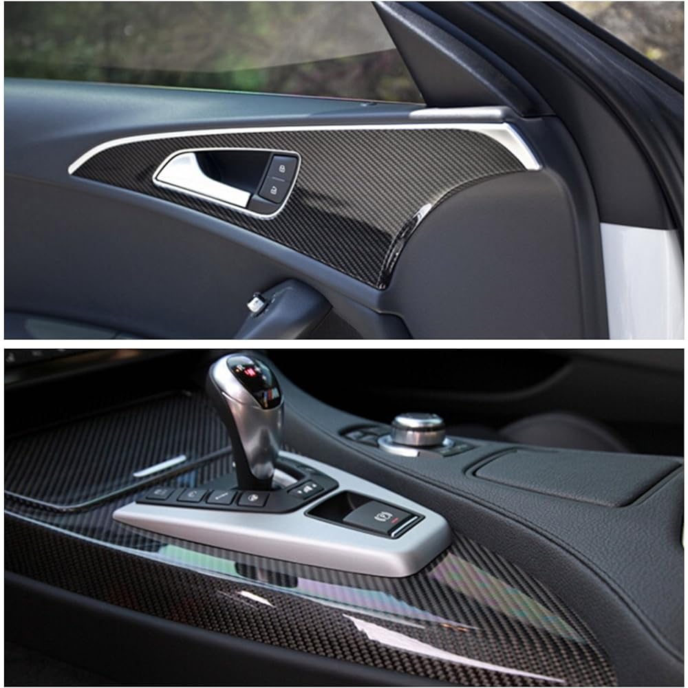 DIYAH High gloss 6D Black Carbon Fiber Vinyl Wrap Sticker Not Wrinkles Not included 120 inch x 60 inches / 10 feet x 5 feet