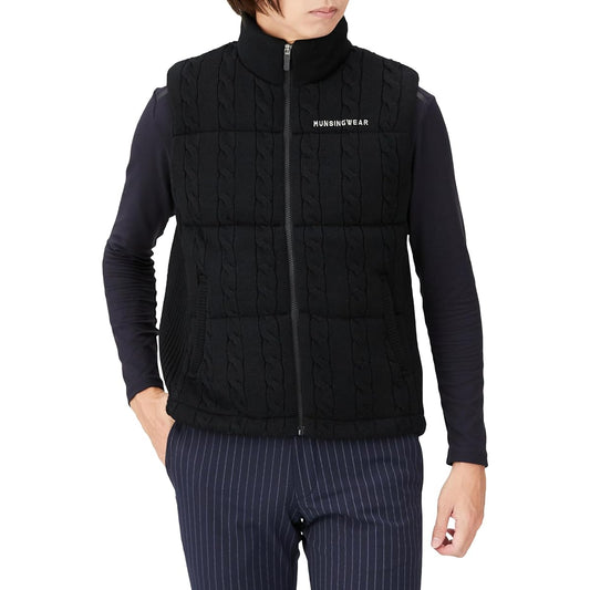 [Munsingwear] Outer Vest Thermal Insulation Filling Cable Knit Warm Golf MGMWJK51 Men's