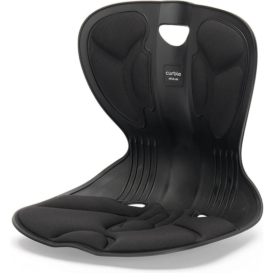 [Posture Support Chair] Curble Chair Comfy Telework Ideal for remote work Improves slouched back Supports lower back Just place it on a chair or the floor and sit Can be used as a seat Easy to carry Curble Chair Comfy (Black) Cotton Seated