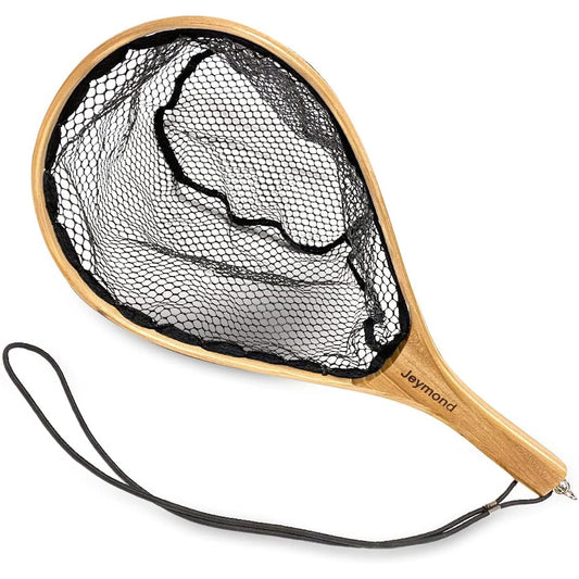 Jeymond Landing Net Rubber Mountain Stream Kayak Ash Net Wooden Frame Lightweight