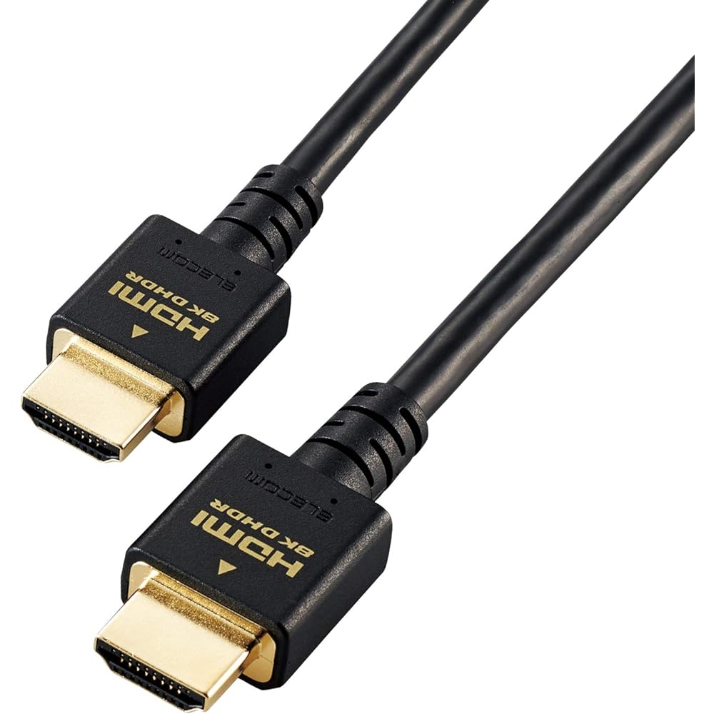 ELECOM HDMI 2.1 Cable Ultra High Speed 2m [Ultra High Speed HDMI Cable Certified Product] 8K (60Hz) 4K (120Hz) 48Gbps Ultra High Speed [PS5 / PS4 Nintendo Switch Compatible] 7680 x 4320 eARC VRR Black GM-DHHD21E20BK