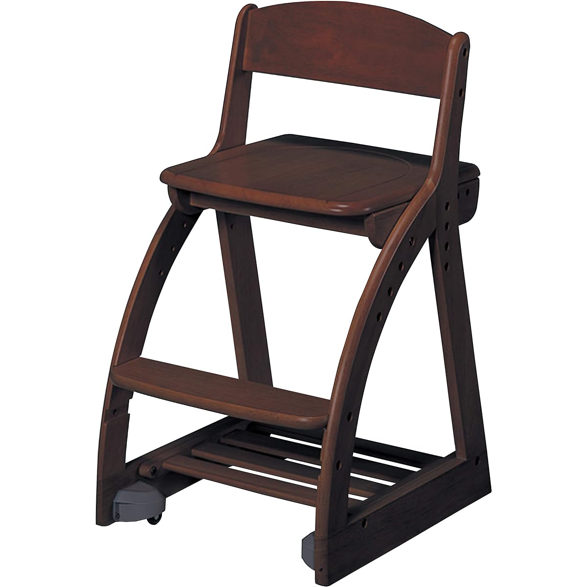 KOIZUMI Learning Chair 4 Step Chair Board Brown Size: W413 x D495~540 x H745mm Seat Height 420/450/480/510mm CDC-765WT