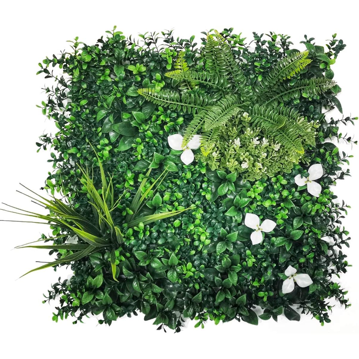 Tansu no Gen Fake Green Wall Hanging 50 x 50cm Set of 4 Joint Type Interior Ornamental Plants White 50900071 01 [73737]