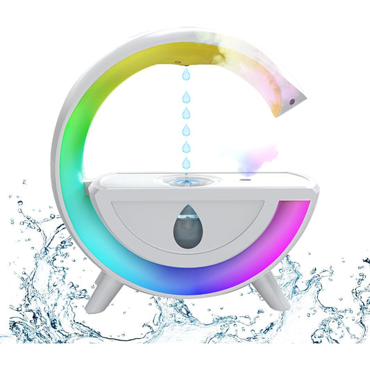Anti-Gravity Humidifier, Aroma Diffuser, Aroma Diffuser, Ultrasonic Type, Tabletop Humidifier, USB LED Light, 7 Colors, Water Droplet Backflow, Make Your Desktop Fun, Double Dry Prevention, 350ml Long-Effective Rehydration, For Bedroom, Home, Business Of