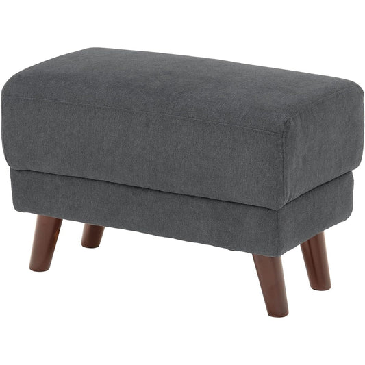 Hagihara Ottoman Stool Sofa for 1 Person Foot Rest Compact Fabric Width 60 Depth 35 Height 42 Dark Gray Bright OT-DGY