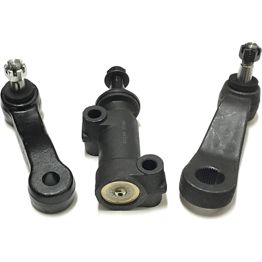 PARTSW 3 Piece Front Steering Kit Eye Duller Arm Pitman Arm 4 Splide Eye Dener Arm Blacket Assembly 4WD Only