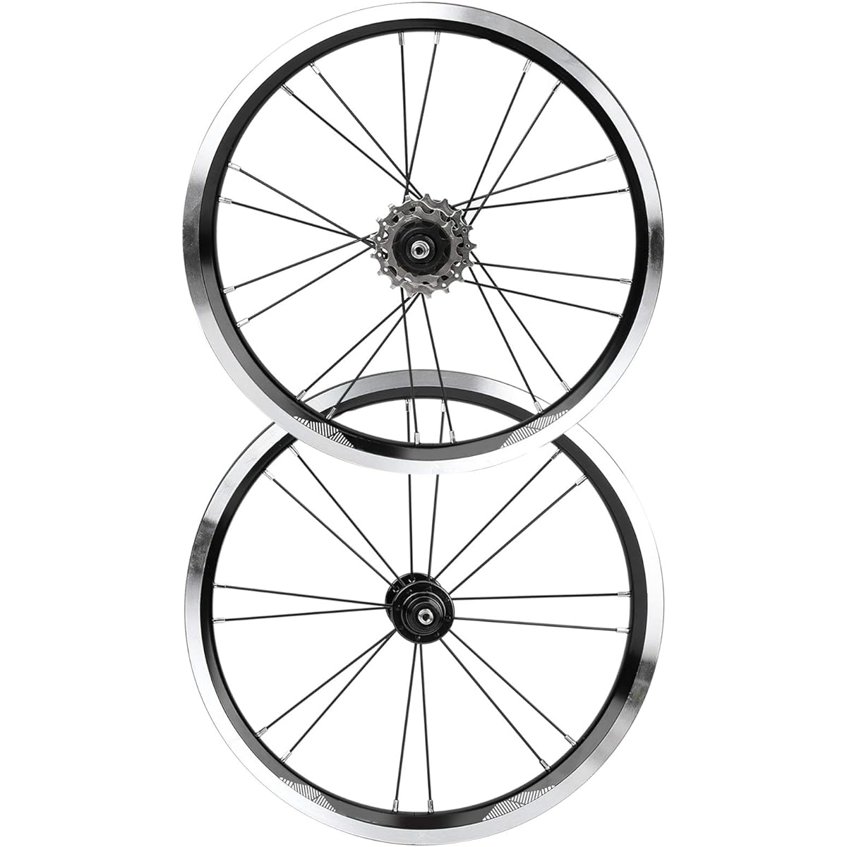 Cycling Wheels, 16 Inch Folding Bike Rim Set V Brake Front 2 Rear 5 Bearings Front 74mm Rear 85mm Hub Bicycle Wheel Set