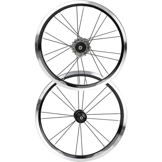 Cycling Wheels, 16 Inch Folding Bike Rim Set V Brake Front 2 Rear 5 Bearings Front 74mm Rear 85mm Hub Bicycle Wheel Set