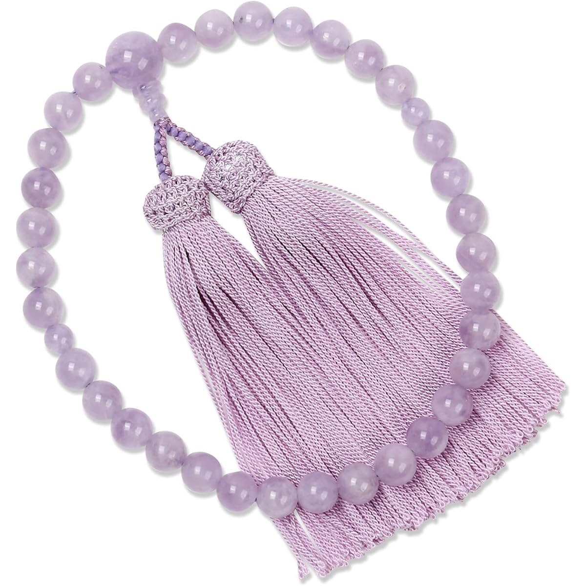 Kiho Kobo Women's Prayer Beads, Kyoto Prayer Beads, Fujigumo Stone, 8mm Beads, Can Be Used by All Sects, One-handed Informal/Silk Tassel, Comes in Cosmetic Box, Certificate Included