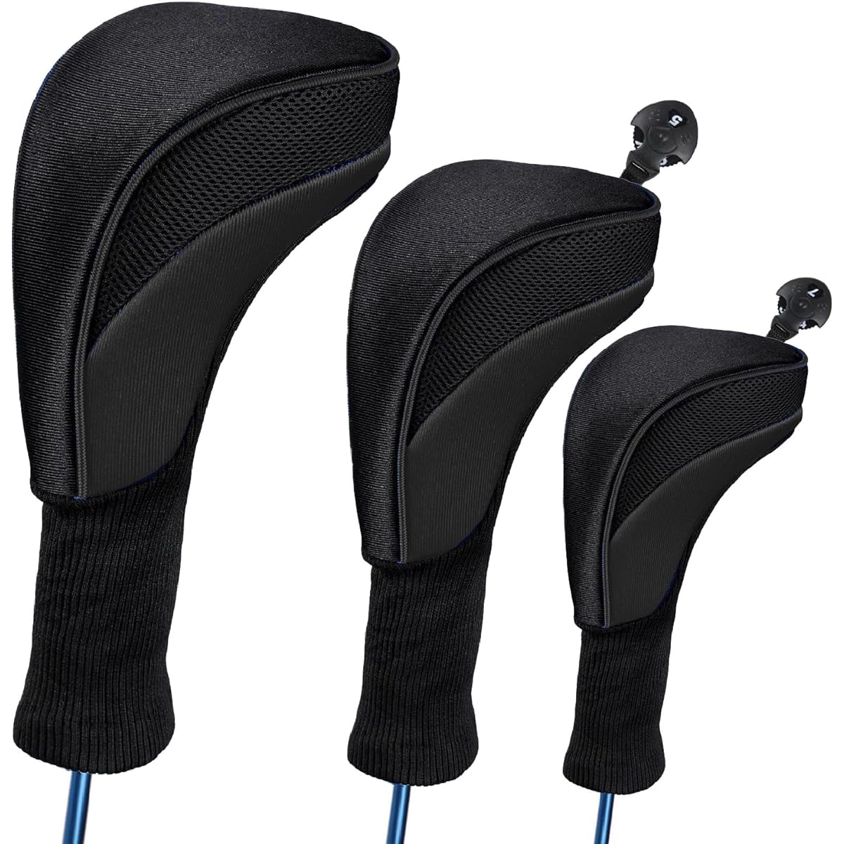 [DIOSARK] Golf Club Head Cover Club Cover Set Driver Cover Long Neck Accessories Utility Cover Golf Equipment Set with Number Tag