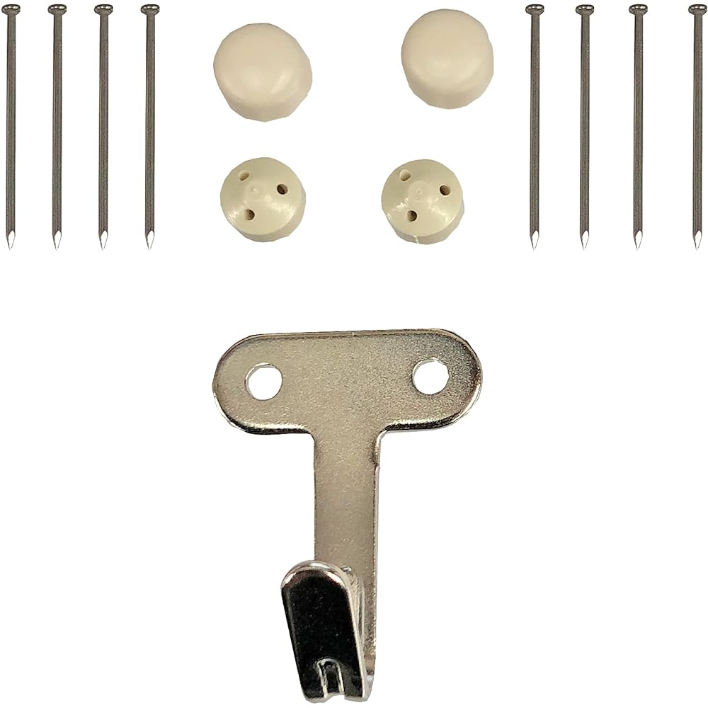 Fukui Metal Crafts (Fukuikinzokukogei) J-Hook W for Plasterboard (Double) NO.4296 Safe Load Capacity 11kg Rental No visible removal marks Compatible with plasterboard and wood walls Paintings Wall Hanging Display Commercial Use (Set in sachets) 50 pieces