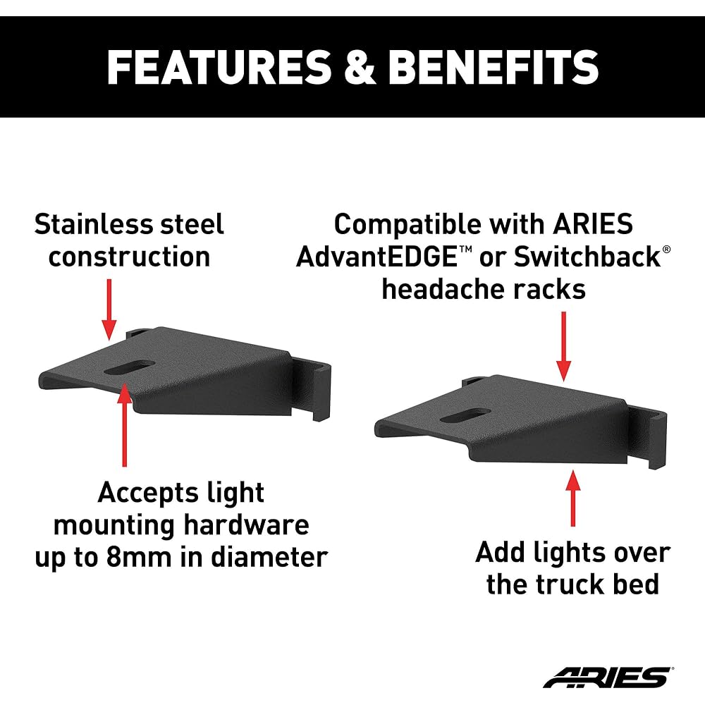 ARIES 1110311 Head Ash Rack Light Mount Bracket