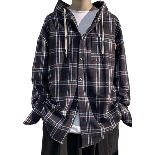 [BN1 Select] Parka Men's Shirt Check Large Size Long Sleeve 5 Sizes 3 Colors