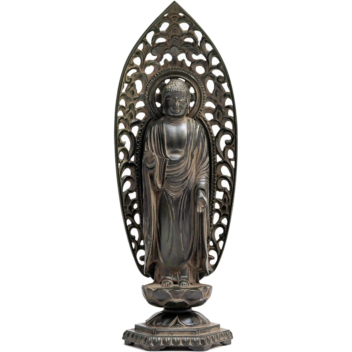 Buddha statue Amida Nyorai 15cm (antique bronze) Buddhist sculptor: Hideun Makita Original model_ (born in the Year of the Dog and Pig) Twelve Zodiac Guardians Zodiac Takaoka Bronzeware (KS Amida Nyorai)