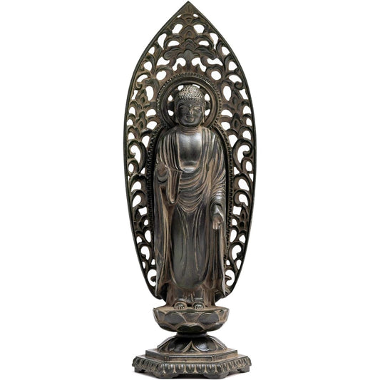 Buddha statue Amida Nyorai 15cm (antique bronze) Buddhist sculptor: Hideun Makita Original model_ (born in the Year of the Dog and Pig) Twelve Zodiac Guardians Zodiac Takaoka Bronzeware (KS Amida Nyorai)