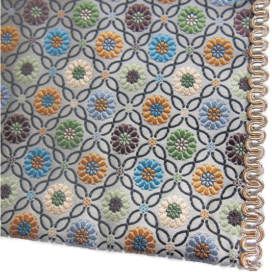Sutra Desk Mat, Fireproof, Flame Retardant, Buddhist Altar Mat, Pawn, Sutra Desk Hanging, Flower Chain (No. 22: Chukyo Type (35.2 x 54cm), Brown)