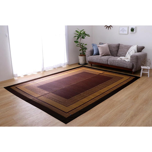 Ikehiko Domestic Rush Rug Carpet DX Ranks Full Color Wine Approx. 140 x 200cm Backed #8212750