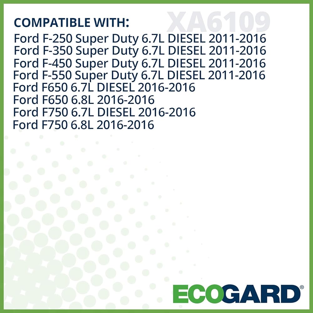 ECOGARD XA6109 Premium Engine Air Filter FORD F-250 Super Duty 6.7L DIESEL 2011-2016 F-350 Super Duty 6.7L DIESEL 2011-450 SUPER DUTY 6.7L DIESEL 2011-2016