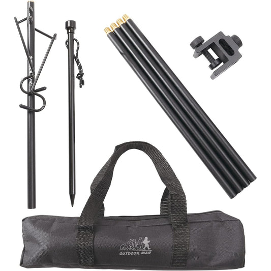 OUTDOOR MAN LANTERN STAND KOGR-005B │5 levels Height adjustable Load 1kg (2kg on both sides) Lantern stand Table stand High strength aluminum Compact Lightweight peg stand Drive-in type W hook