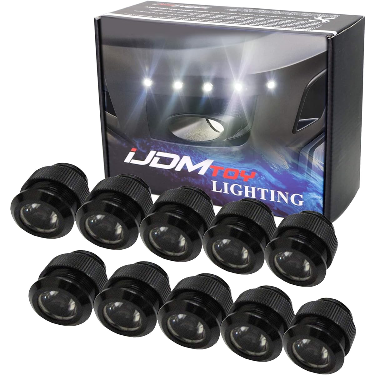 IJDMTOY 30W High Power 10-LED LEDAYFLEX Style Flexible Free Style LED Day Time Running Light Kissenon White