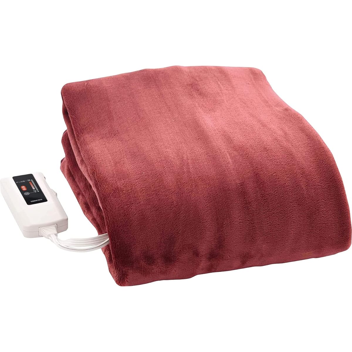 [Yamazen] Electric Blanket, Bed Blanket, 140 x 80 cm, Soft Flannel Specification, Fully Washable, Dust Mite Removal Function, Stepless Temperature Adjustment, Red YMS-FK32(EN)