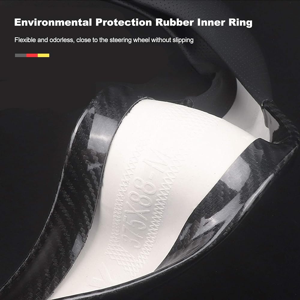 ERGOCAR Sports Carbon Fiber & PU Leather Car handle cover Slipping car handle protector General-purpose 38cm (15 inch) (black-g)