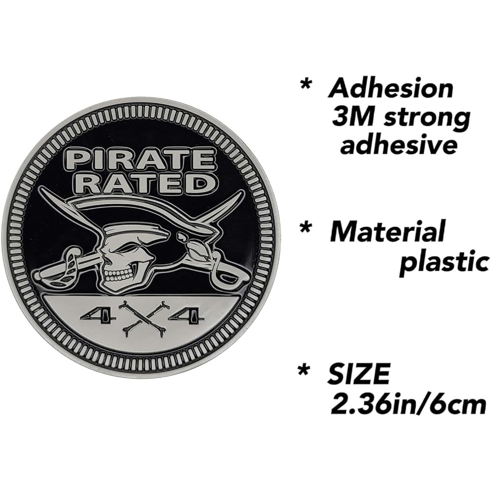 4 x 4 Metal Auto Badge 3D Metal Emblem Round Emblem Decard Car Badge Decal Sticker Sticker Sticker Car Track (pirate rating)