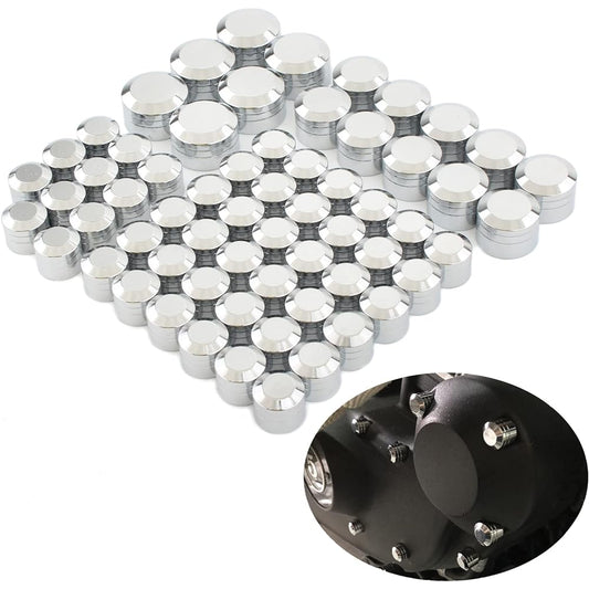 Motorcycle Bolt Cover Head Bolt Topper Cap Chrome Kit for Harley Touring Road King Street Glide Road Glide 2017-2022 Softail 2018-2022 (Pack of 62)
