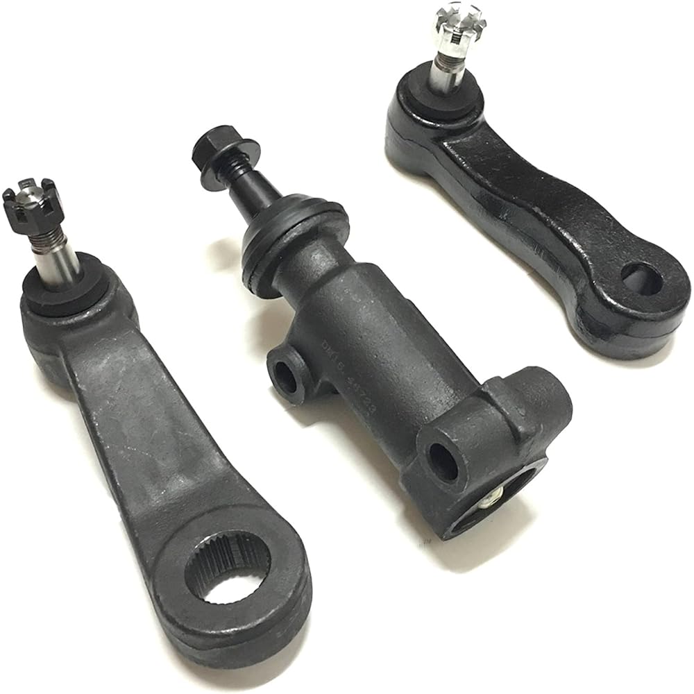 PARTSW 3 Piece Front Steering Kit Eye Duller Arm Pitman Arm 4 Splide Eye Dener Arm Blacket Assembly 4WD Only