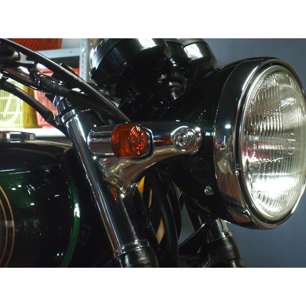 POSH Motorcycle Supplies Turn Signal Kit Slim Sharp Type Turn Signal Kit W800 (2011-2016) Plated Body/Orange Lens 043091-53