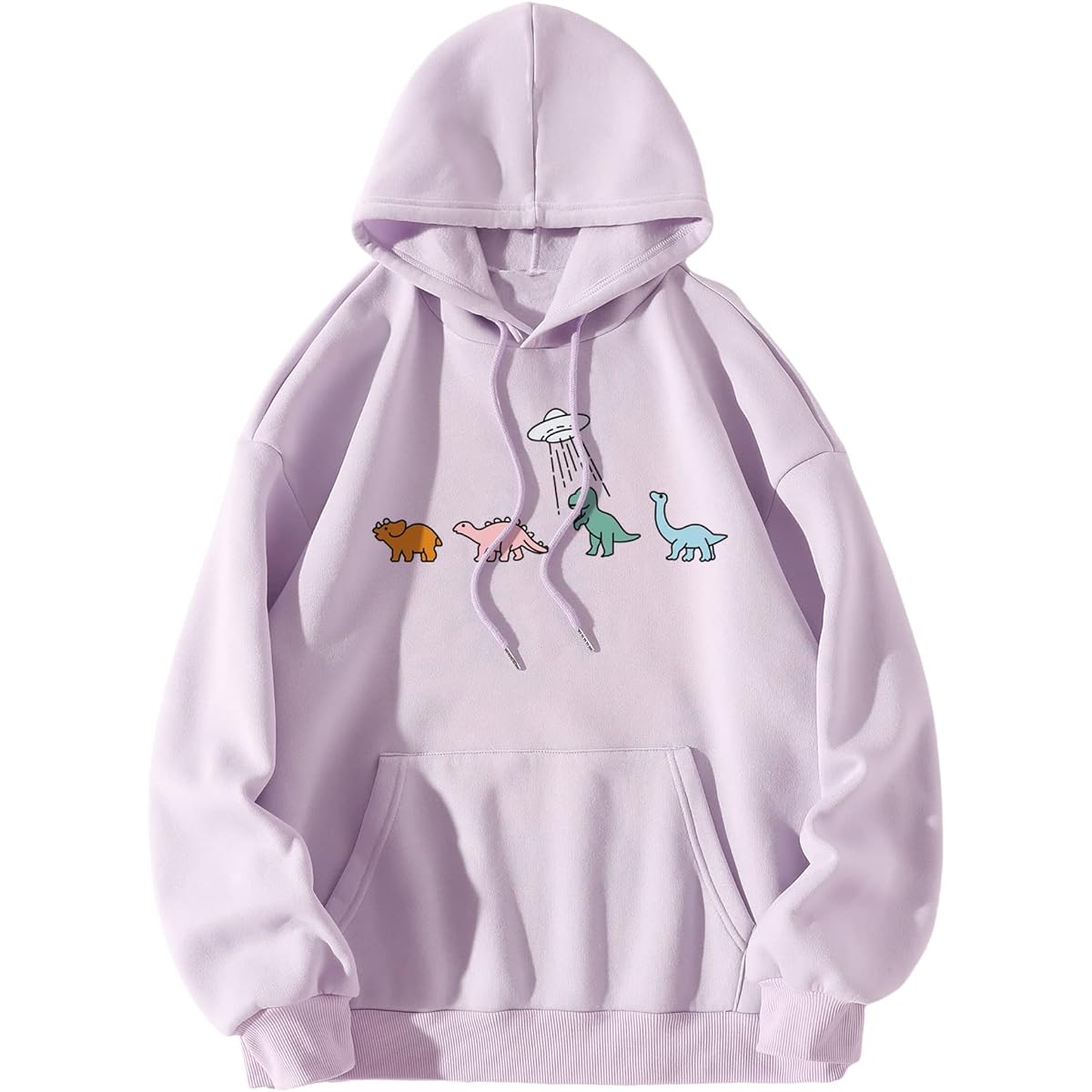 GORGLITTER Women's Parka, Fleece-lined Sweatshirt, Hooded, Pullover, Warm, Body Covering, Loose, Hoodie, Long Sleeve, Alphabet, Slimming, Casual, Daily Sports, Spring, Autumn, Winter