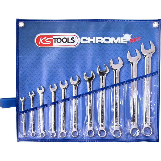 KS TOOLS CHROMEplus Combination Spanner Set Offset 11 pcs imperial CHROMEplus Combination spanner set offset 11 pcs imperial 518.3000