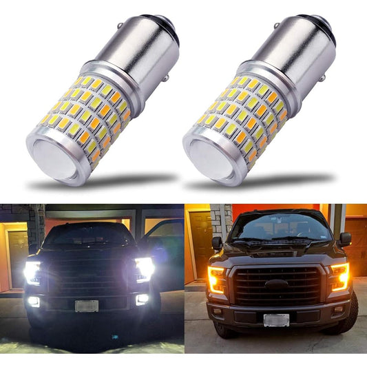 iBrightstar Ultra Bright 1157 2057 2357 7528 BAY15D P21/5W Switchback LED Bulb for Projector Replacement Daytime Running Light DRL Turn Signal Light White/Amber