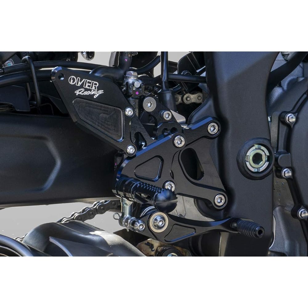 OVER RACING Back Step ZX-25R 4 Position Genuine Master Compatible Genuine Brake Hose Compatible Black 51-86-01B