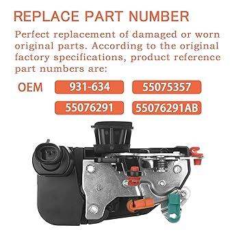 931-634 Door lock actuator motor Front left driver seat side 1994 1996 1997 1997 1997 1997 2001 2001 2002 DODGE RAM 1500 2500 3500 PICKUP, exchange # 931634 5507 6291AB 931-634