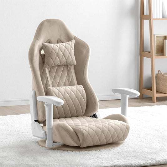 Tansu no Gen Gaming Chair, Memory Foam, Rotating, Lever Type, High Back with Armrest, Lumbar Support, Headrest, Gaming, Elegant Beige 47800002(82454)