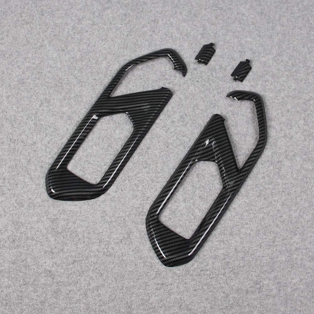 RUIQ Toyota New Rise 200 Series Exclusive Interior Front Rear Inner Door Handle Garnish Designed for Toyota RAIZE (Carbon Fiber Black Specifications)