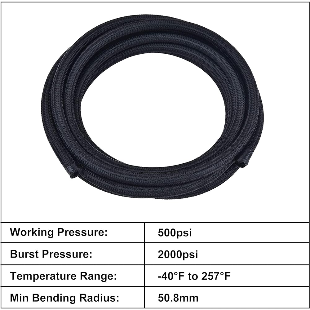 EVIL ENERGY 4AN fuel line hose joint kit knee nylon CPE 16 feet black (inner diameter 0.25 inch)