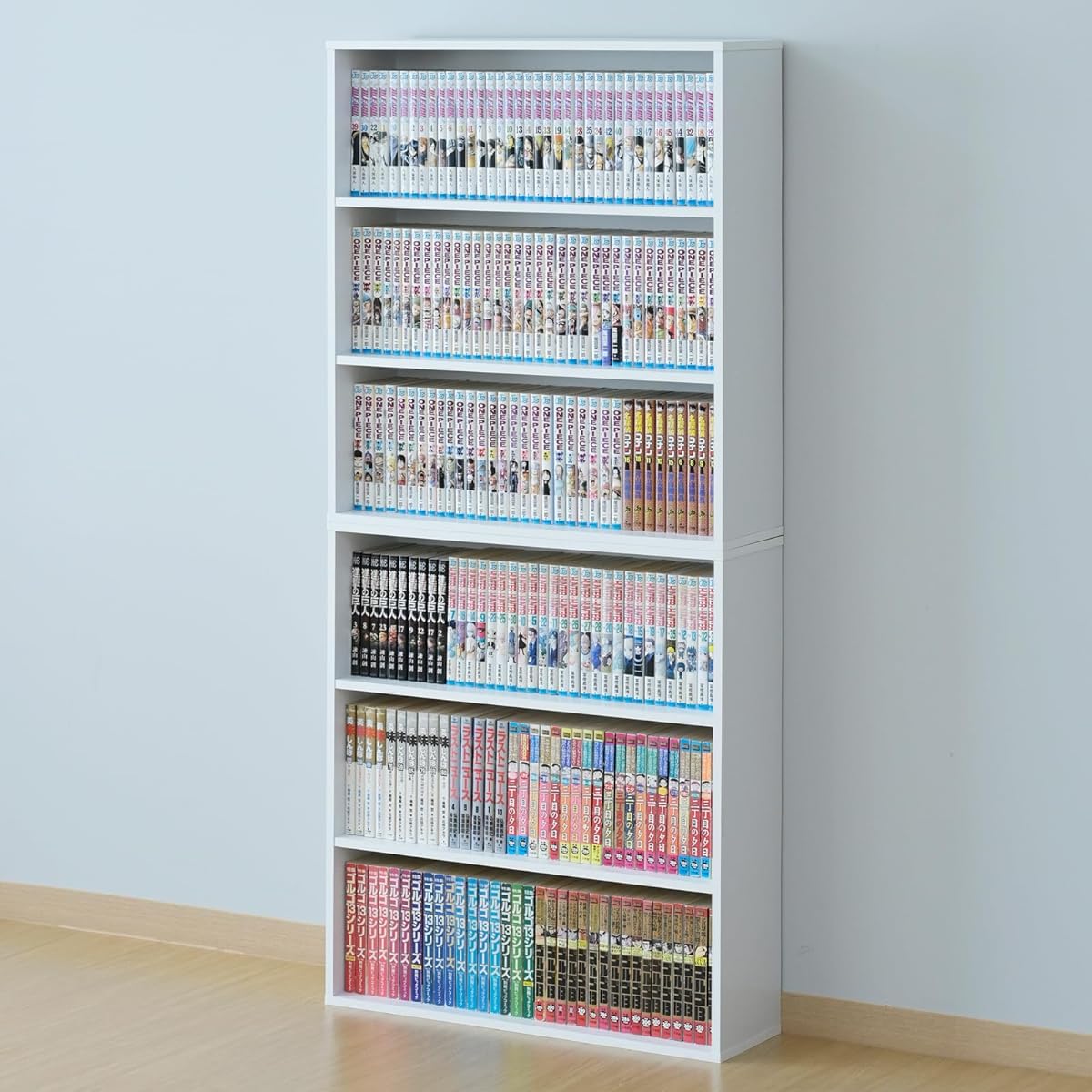 [Yamazen] Bookshelf Slim Large Capacity 6 Tiers Width 59 x Depth 17 x Height 134 cm Rack Assembly White SCMCR-1360(WH)