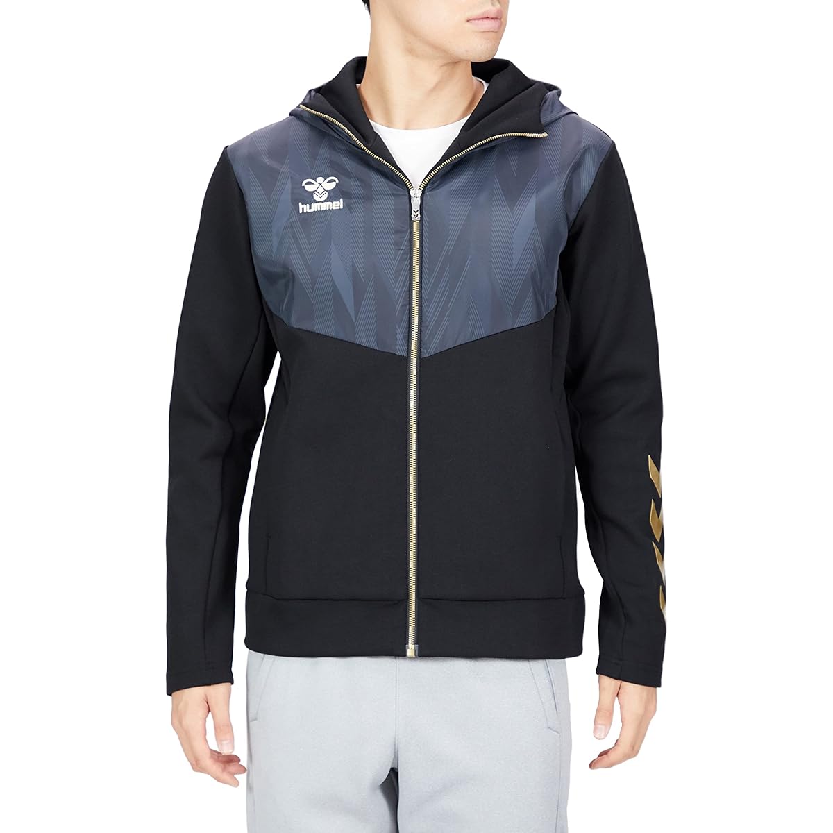 [Hummel] Parka Fabric MIX Sweat Zip Top Men's